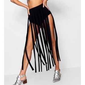 Black fringe skirt